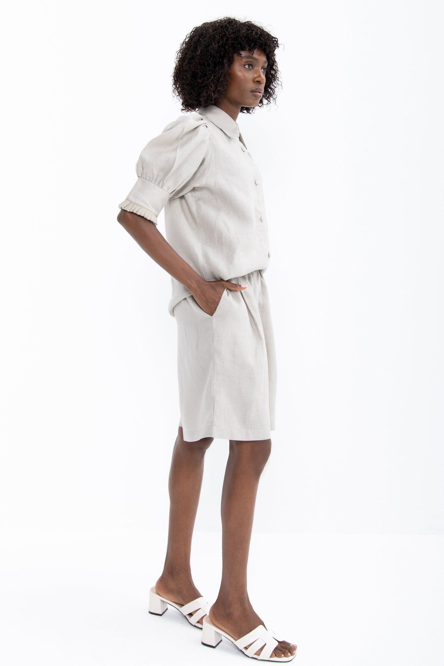 Mian Linen Shorts | Oatmeal