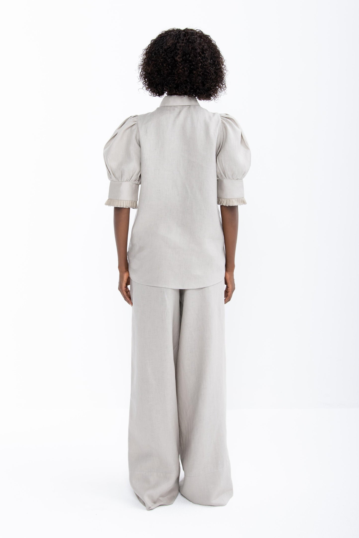 Mian Wide Leg Linen Trousers | Oatmeal