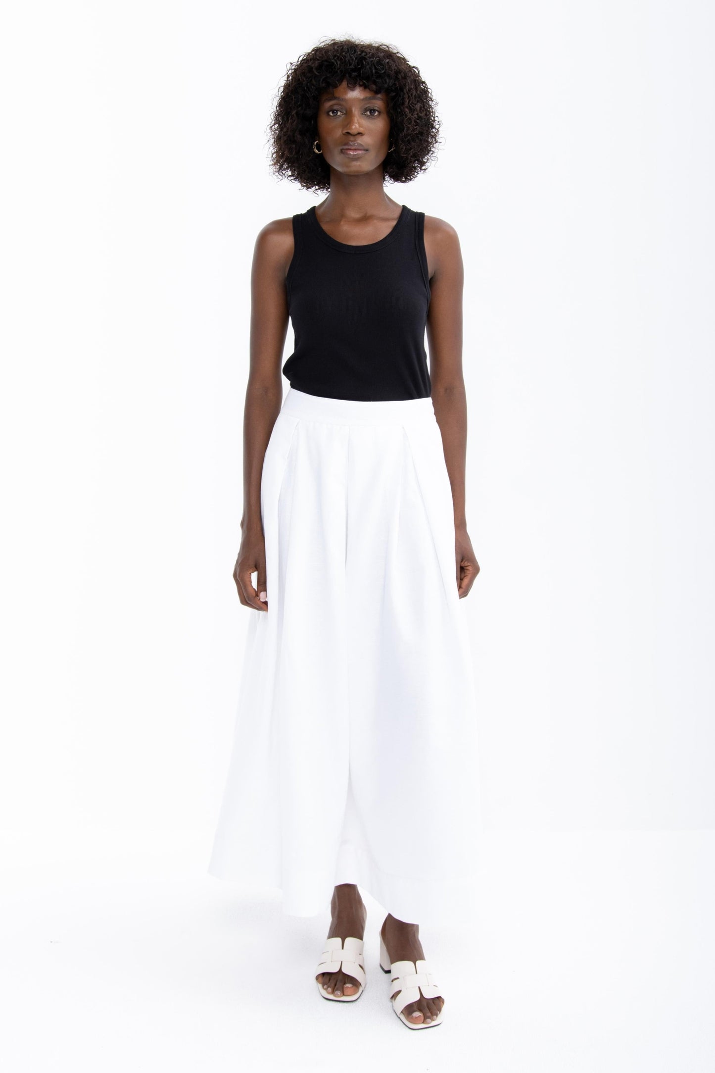 Layla Linen Blend Skirt | White