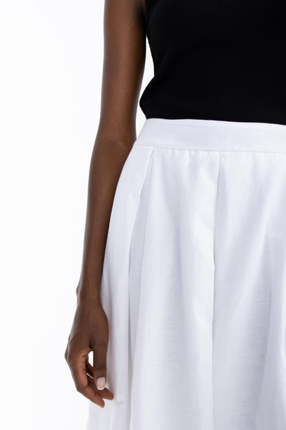 Layla Linen Blend Skirt | White